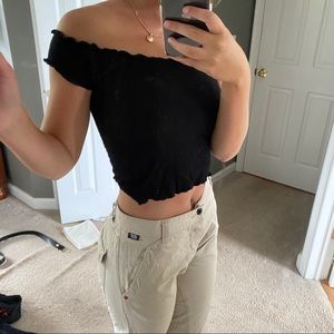 PACSUN black off the shoulder crop top